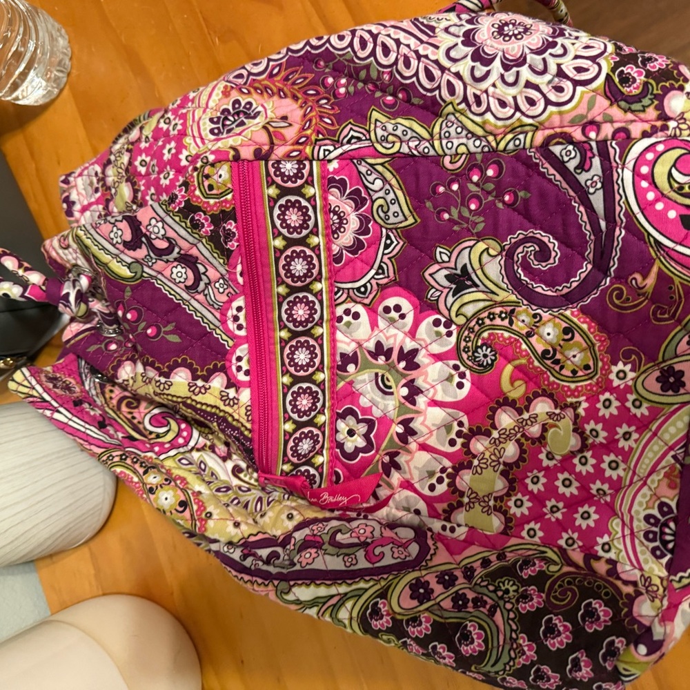Vera Bradley Pink and Purple Paisley Satchel
